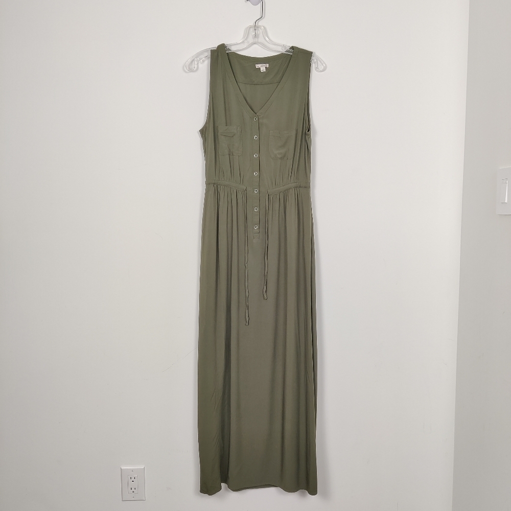 Vintage Gap Women's Maxi Dress in Forest Green Size Small Fall Gorpcore